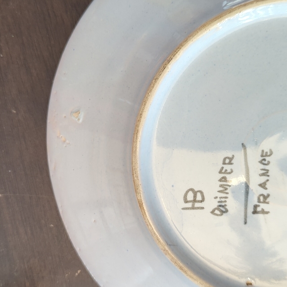 Vintage HB Quimper Plate - Picture 8 of 10